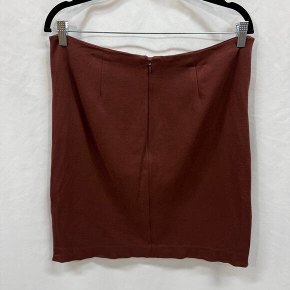 Cabi 3582 Boss Skirt Currant Brown Knee Length Pencil Skirt Side Zip Slits 12 - Picture 4 of 5